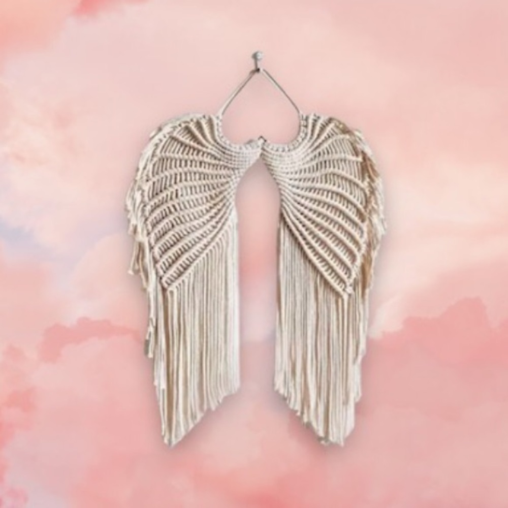 Angel Wings Boho Macramé Wall Hanging, Small - Picture 10 of 12